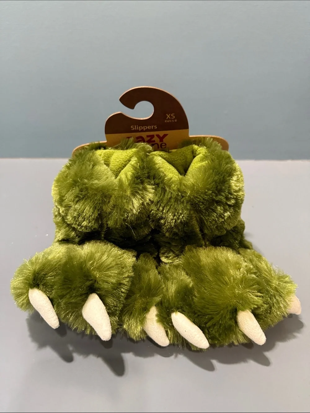 Lazy One Green Dino Paw Slippers